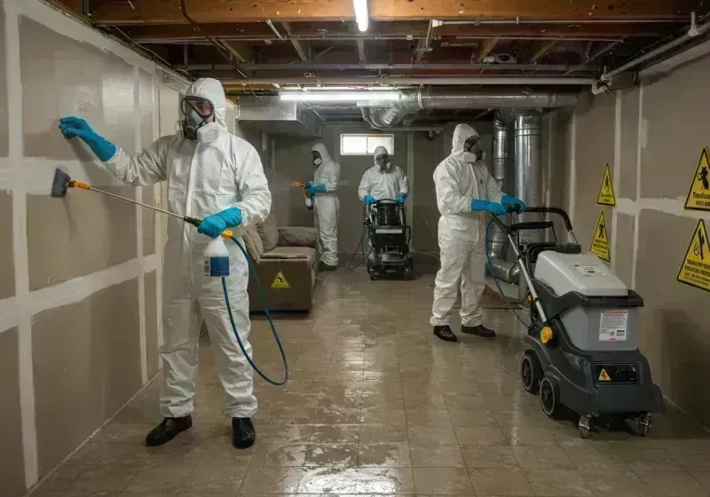 Basement Moisture Removal and Structural Drying process in Villa Ridge, MO